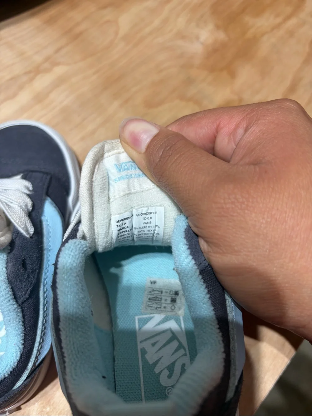 Vans Kids Black and Light Blue Suede Skate Sneakers